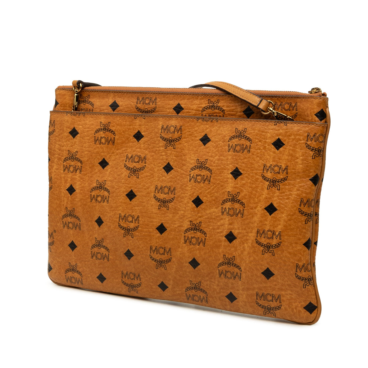 MCM Visetos Coated Canvas Crossbody — Brown