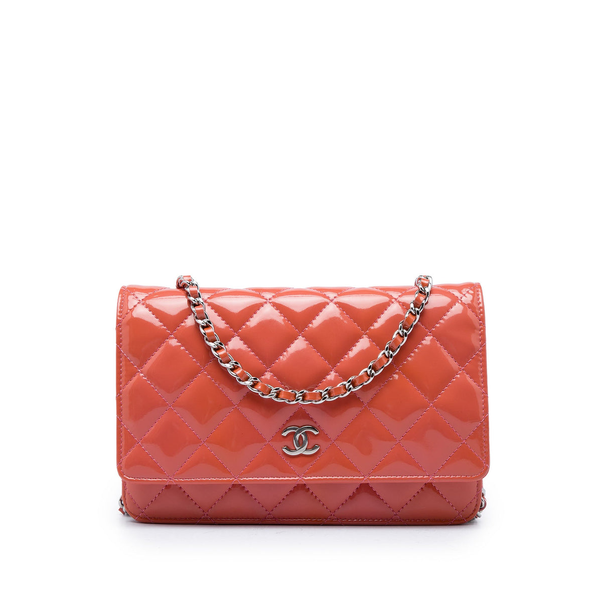 Chanel CC Quilted Patent Wallet on Chain