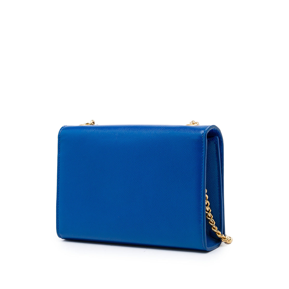 Saint Laurent Small Grain De Poudre Monogram Kate Crossbody — Blue