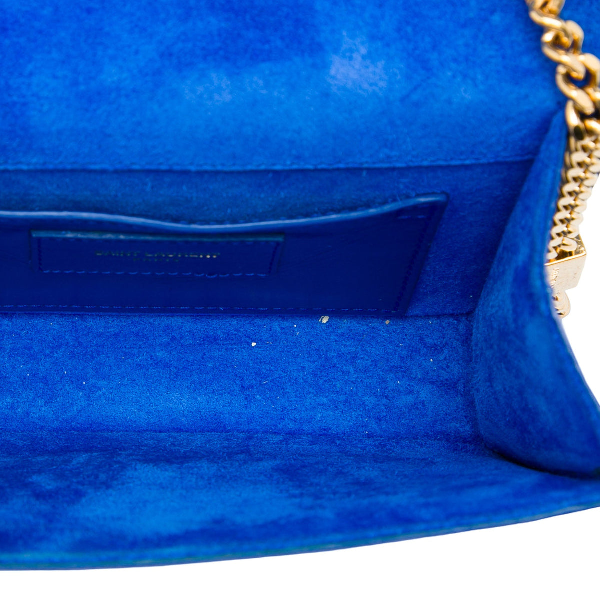 Saint Laurent Small Grain De Poudre Monogram Kate Crossbody — Blue