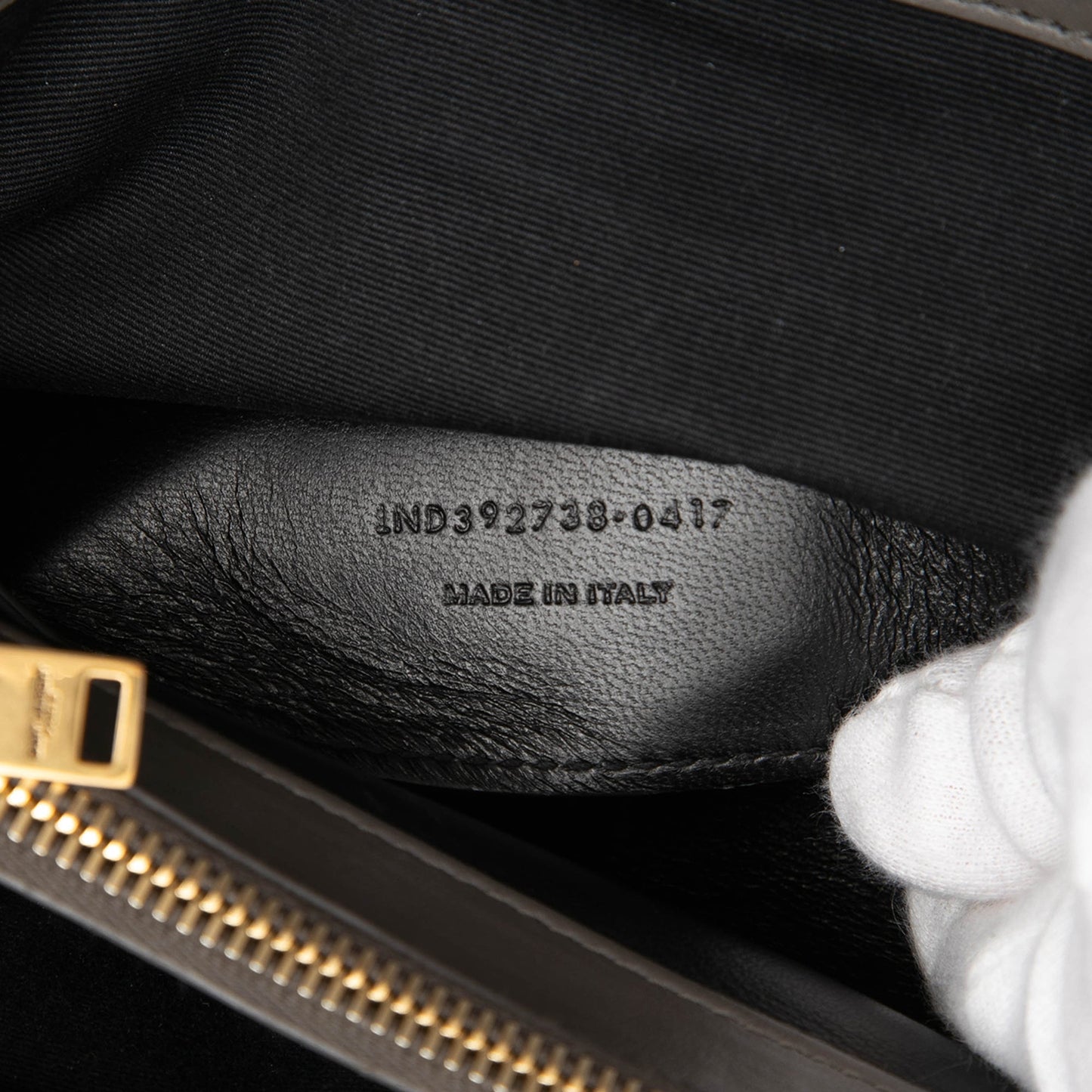 Large Calfskin and Suede Chevron Monogram College Satchel