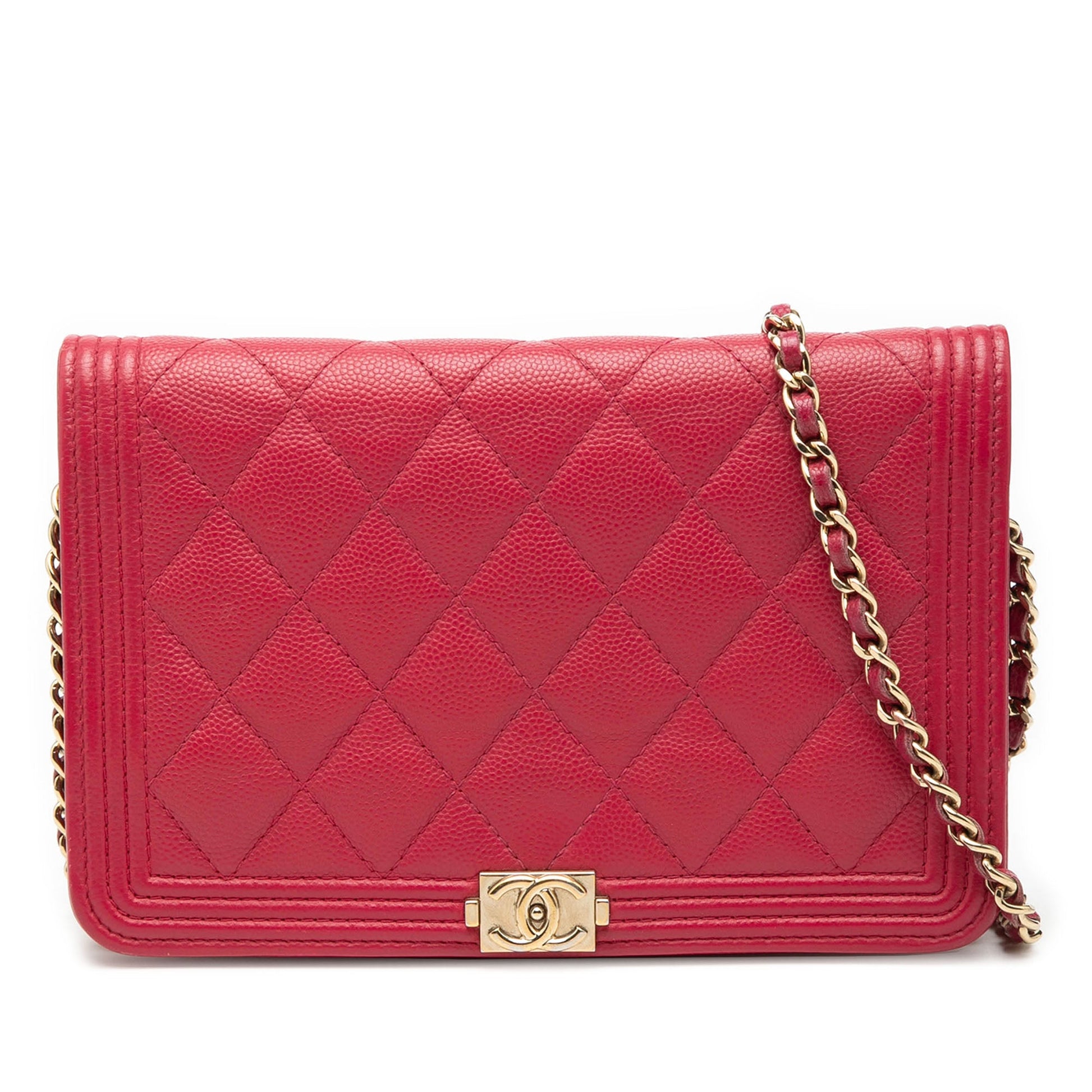 Chanel Quilted Caviar Boy Wallet on Chain