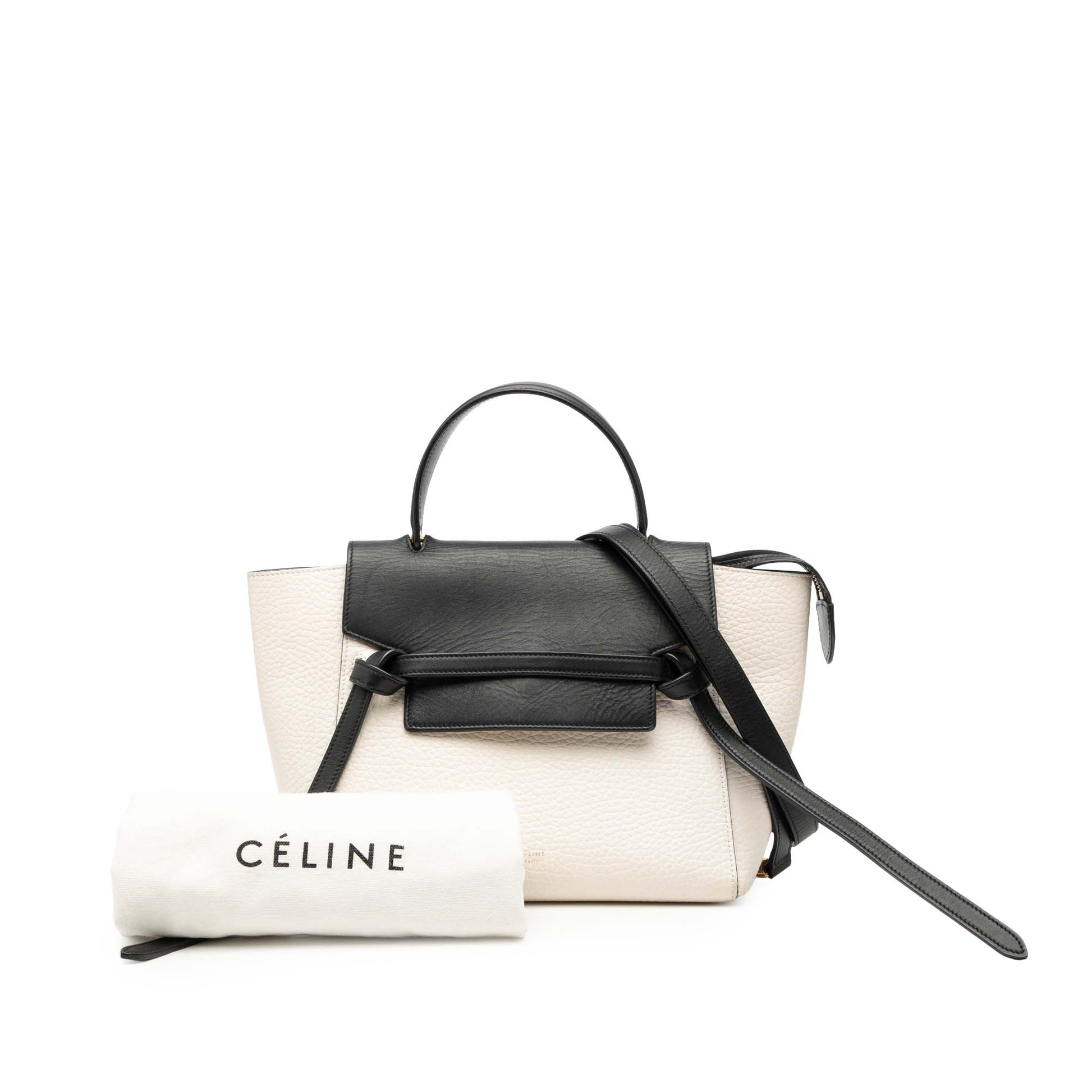 Celine Micro Bicolor Leather Belt Satchel