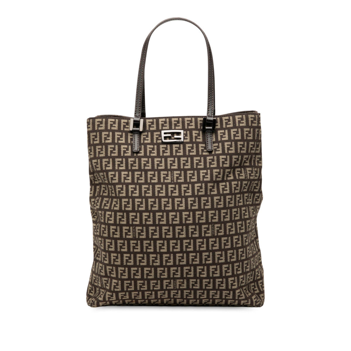 Fendi Zucchino Canvas Tote — Brown