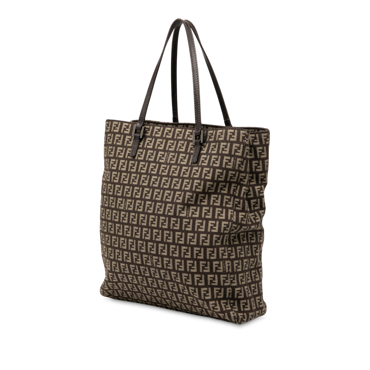 Fendi Zucchino Canvas Tote — Brown