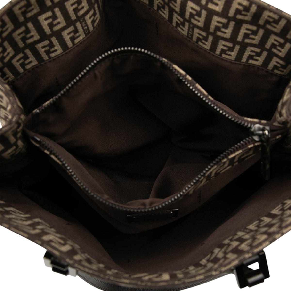 Fendi Zucchino Canvas Tote — Brown