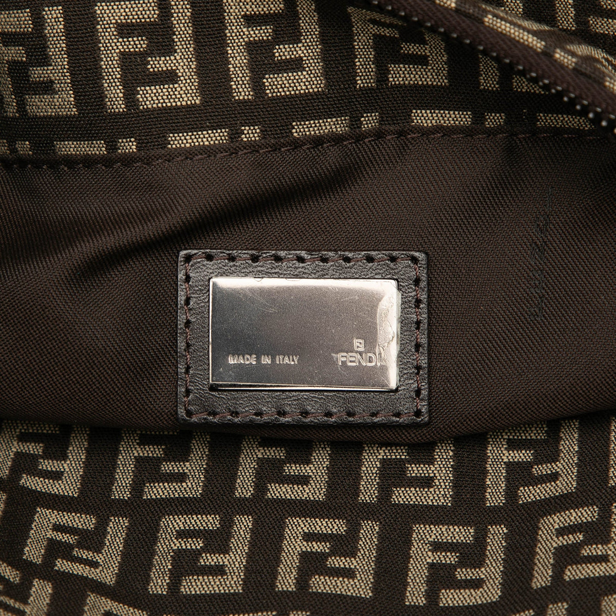 Fendi Zucchino Canvas Tote — Brown