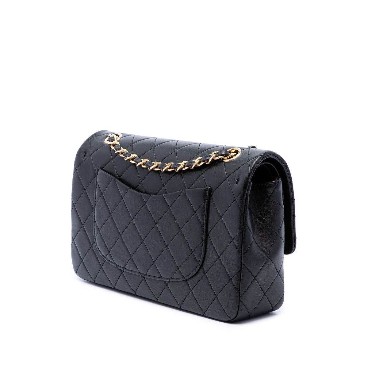 Chanel Medium Classic Lambskin Double Flap — Black