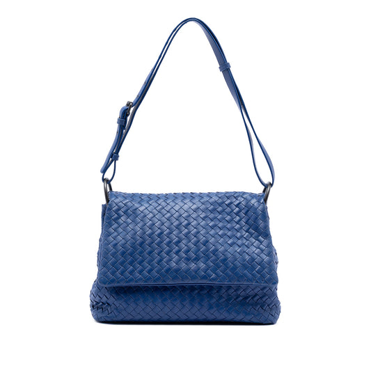 Nappa Intrecciato Flap Shoulder Bag