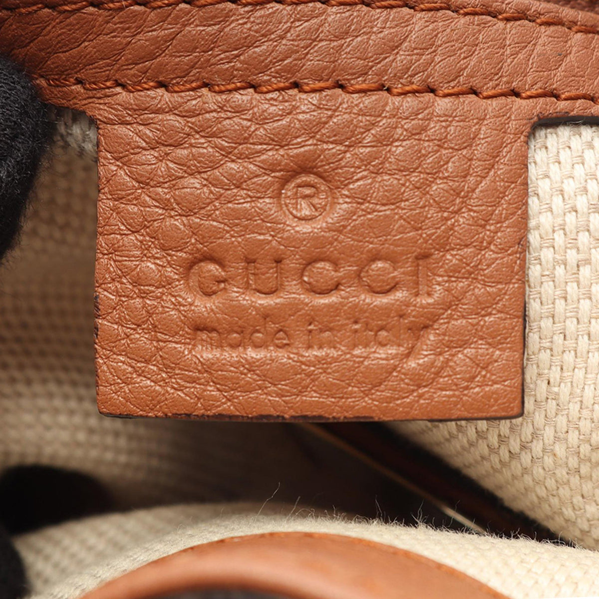 Gucci Small Calfskin Soho Satchel — Brown