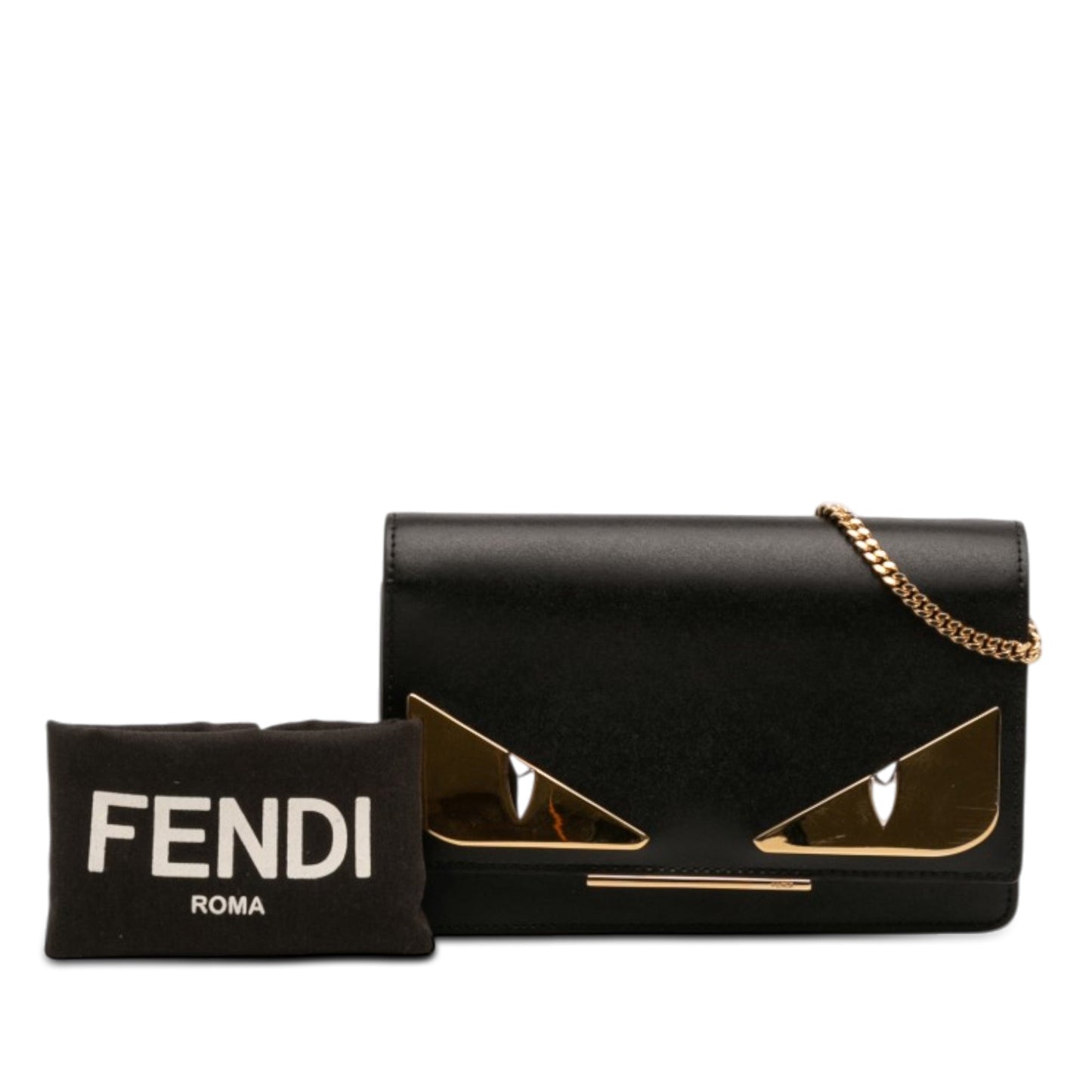 Fendi Leather Eye Monster Tube Wallet On Chain