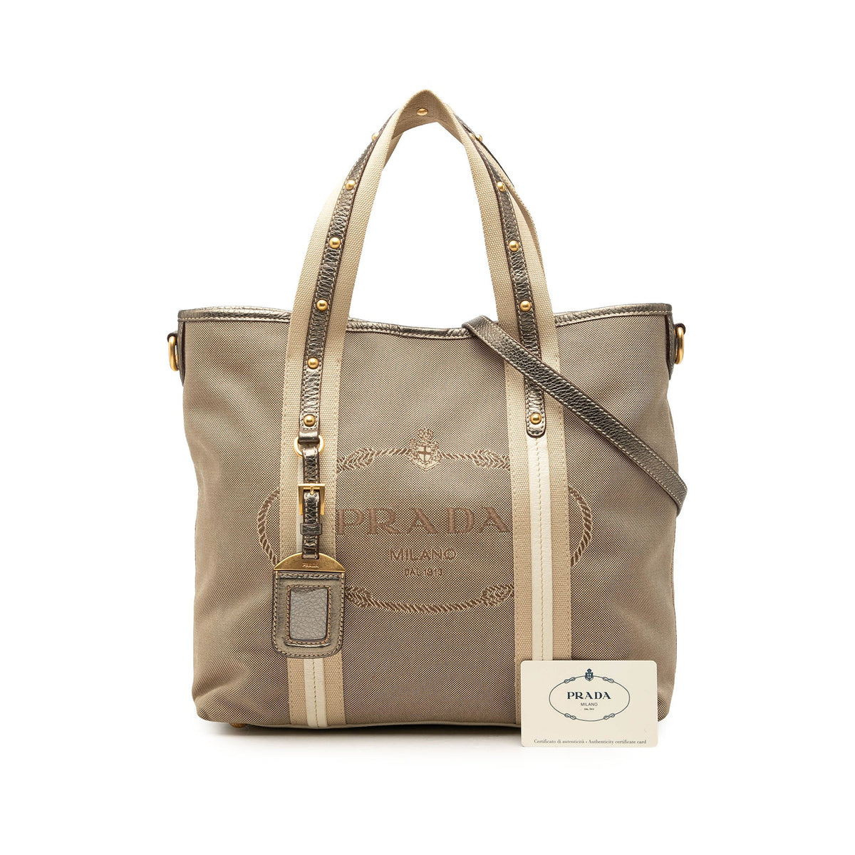 Prada Canvas Canapa Logo Satchel