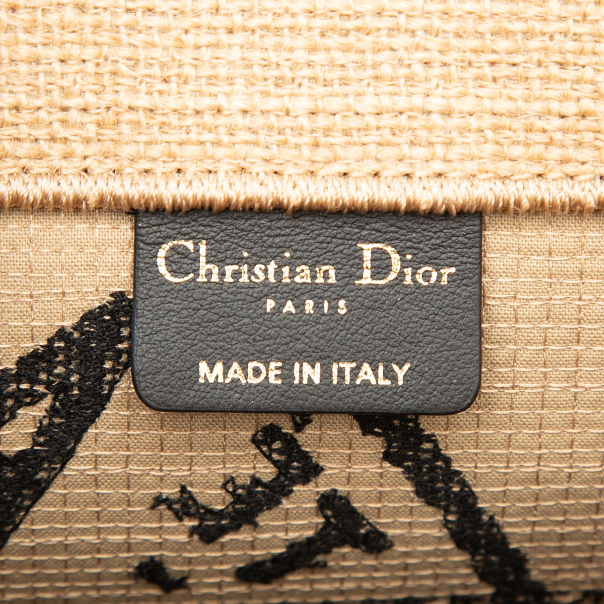Dior Medium Jute Embroidered Book Tote