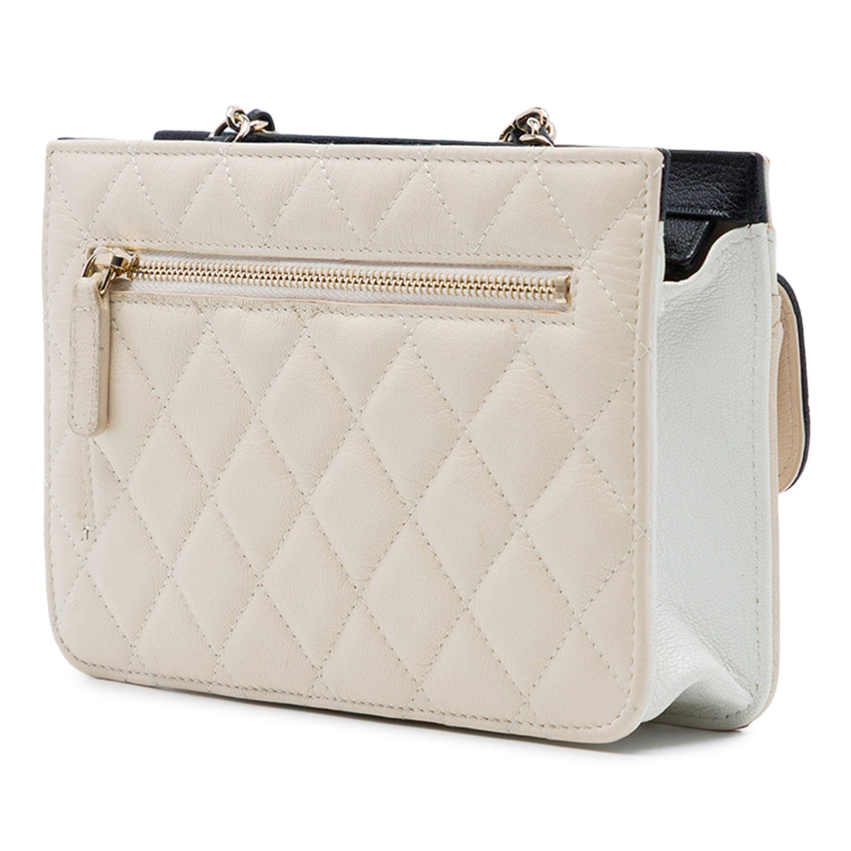 Chanel CC Tricolor Quilted Goatskin Multi Pocket Wallet On Chain