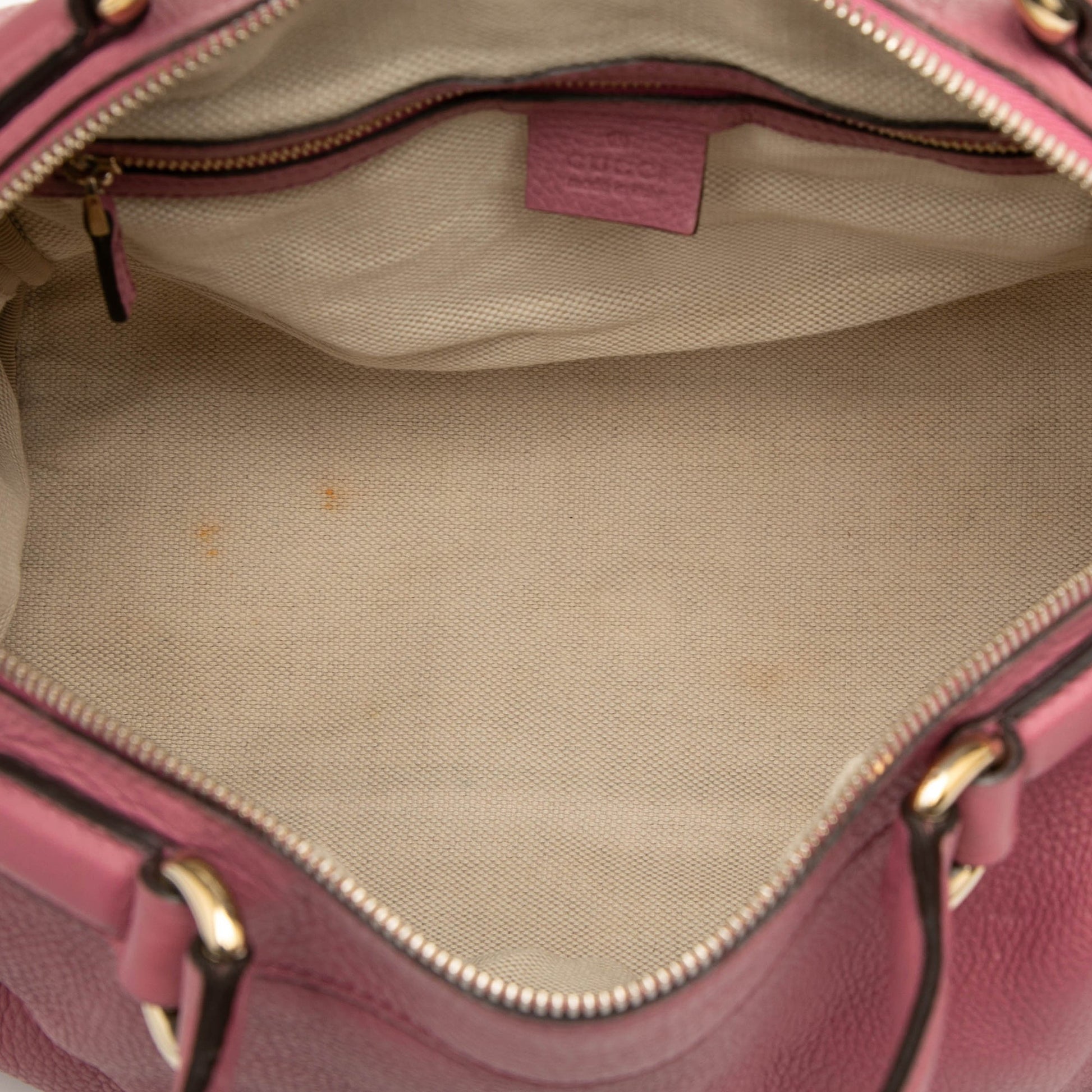 Gucci Medium Pebbled Calfskin Soho Boston Bag
