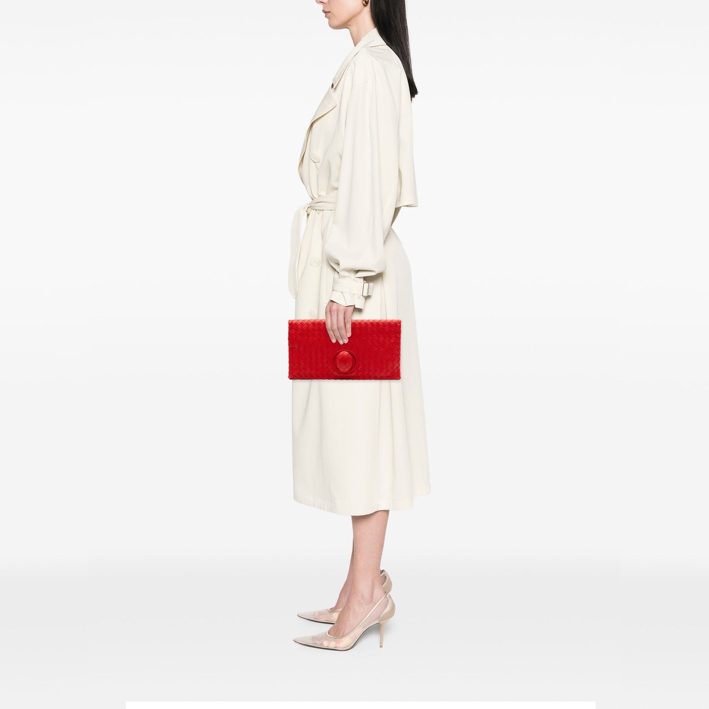Bottega Veneta Nappa Intrecciato Turn Lock Clutch