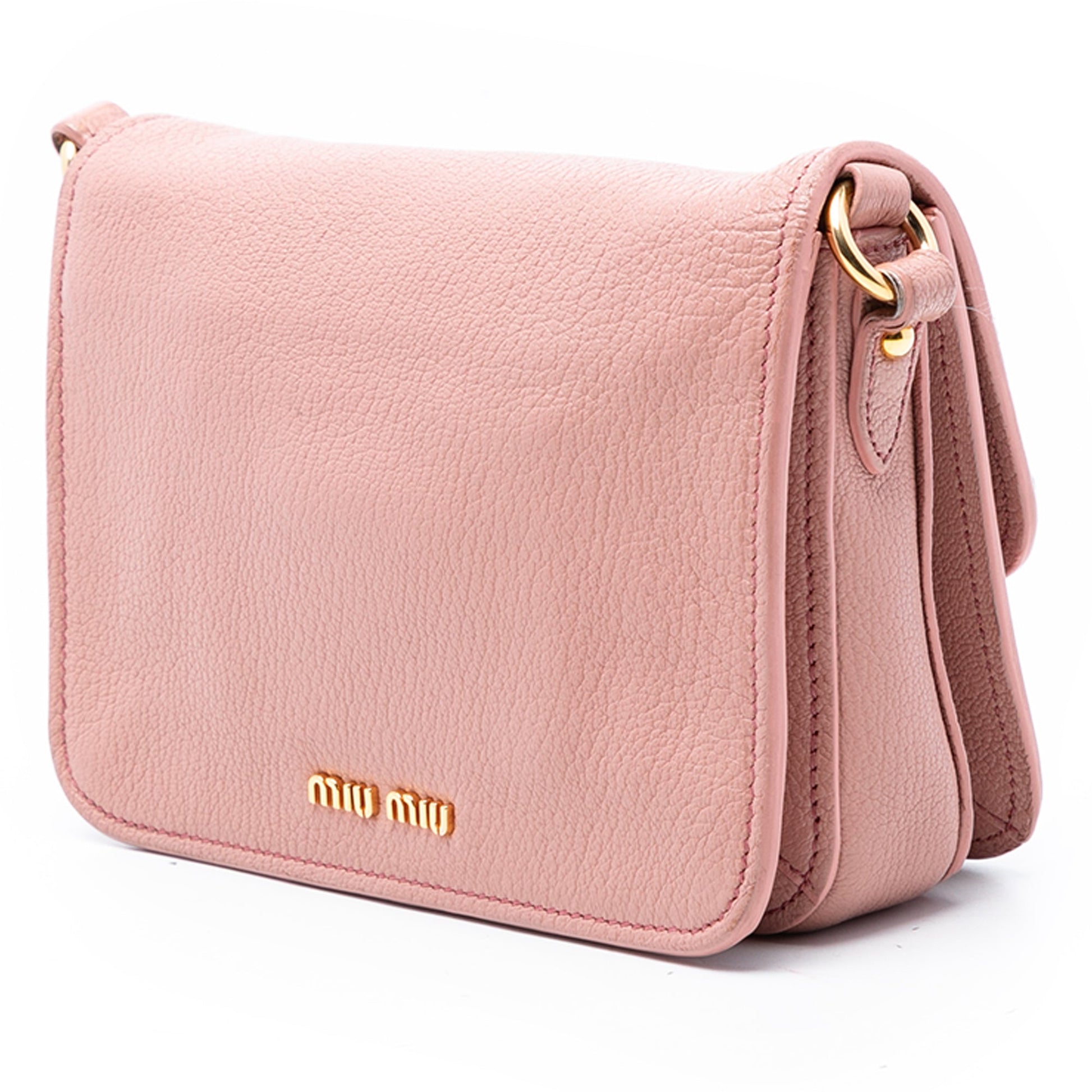 Miu Miu Studded Goatskin Madras Crystal Crossbody