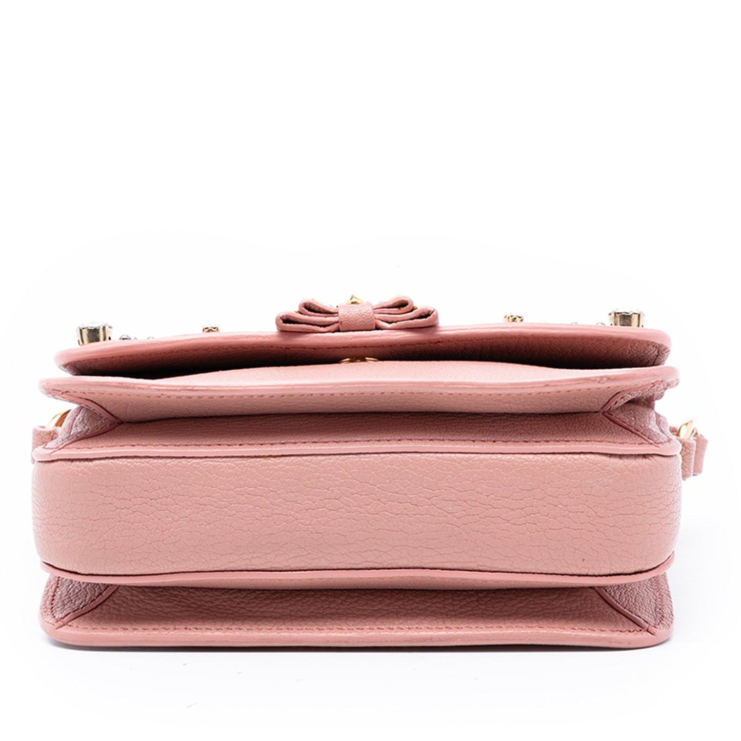 Miu Miu Studded Goatskin Madras Crystal Crossbody