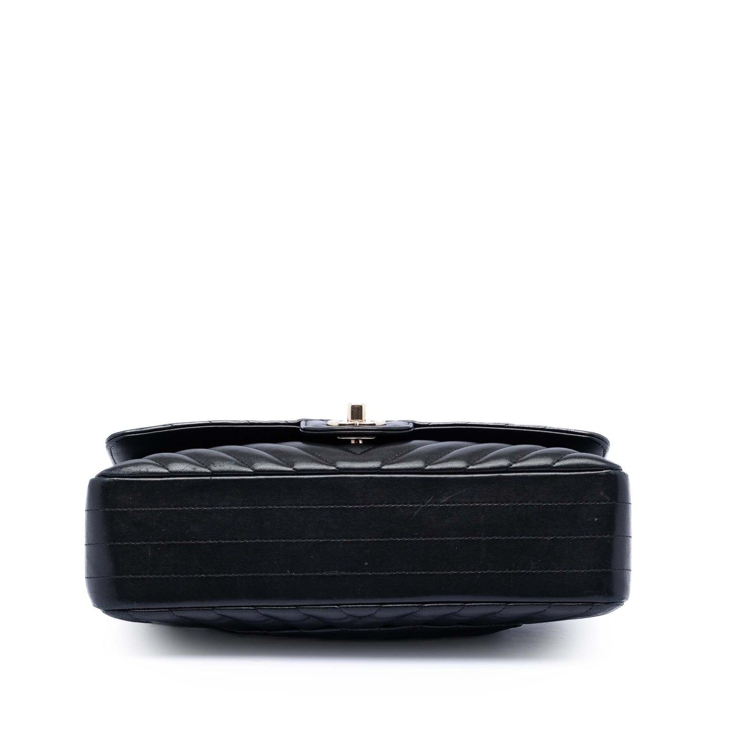 Medium Classic Chevron Lambskin Double Flap