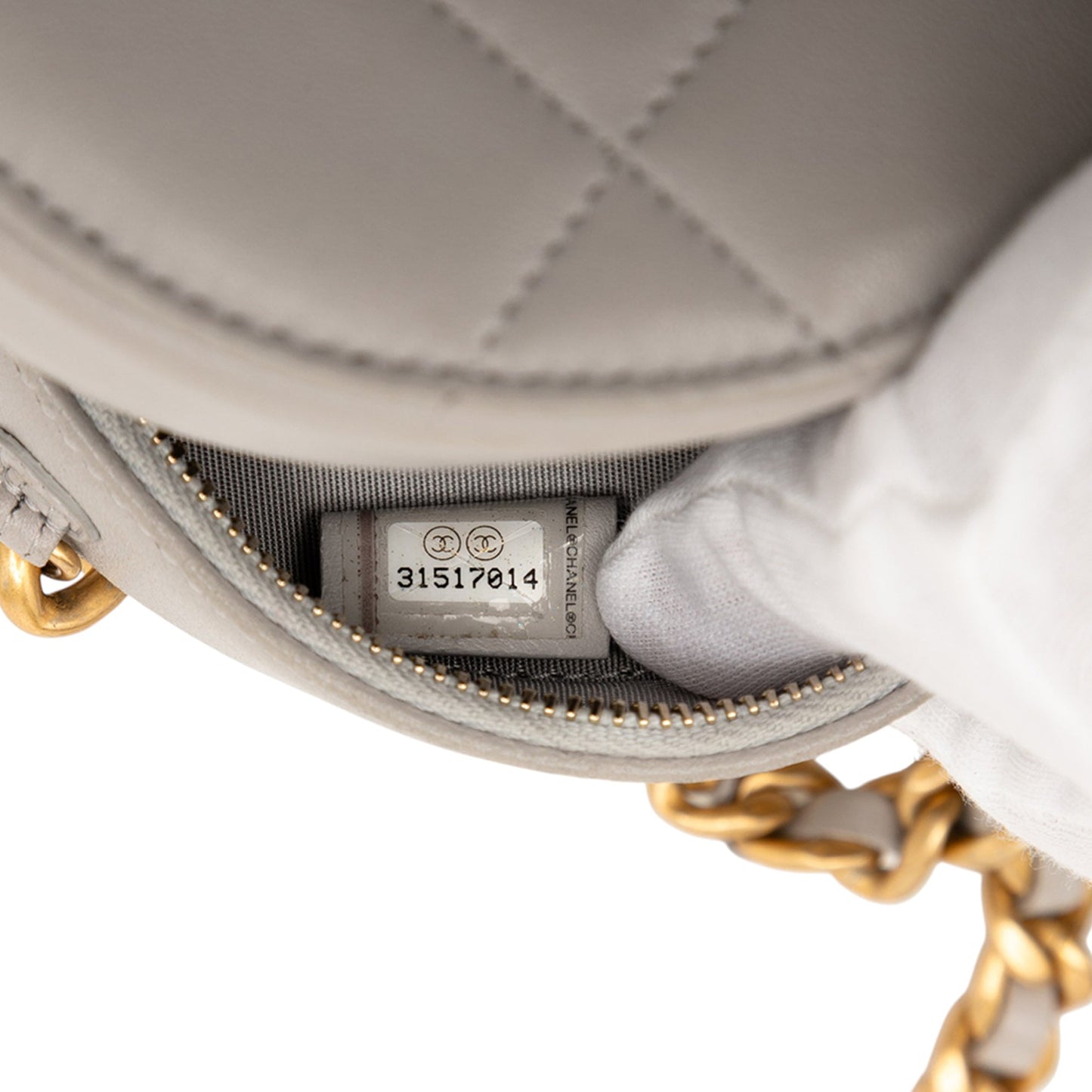 Chanel Lambskin 19 Round Clutch with Chain