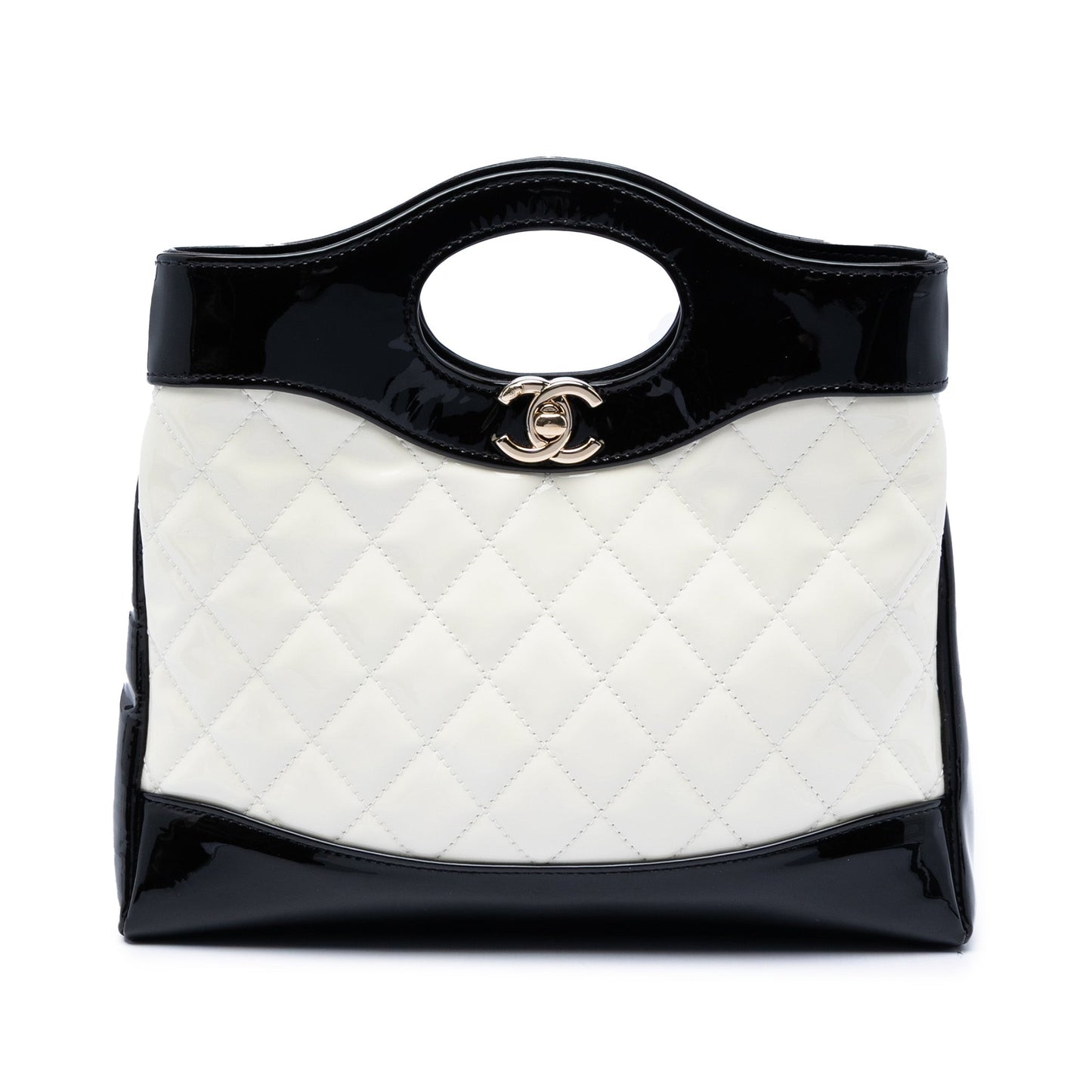 Chanel Mini Bicolor Quilted Patent 31 Shopping Bag