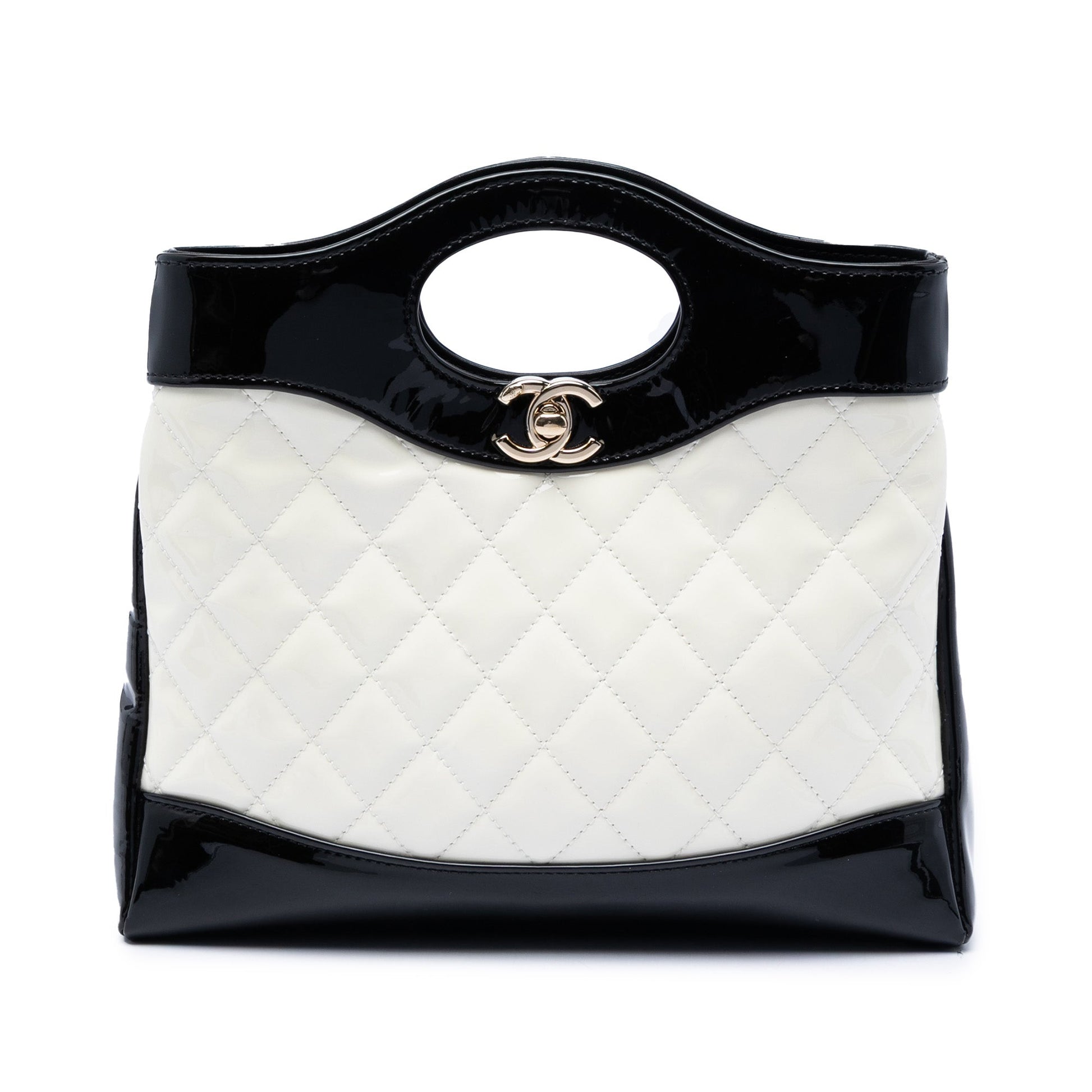 Chanel Mini Bicolor Quilted Patent 31 Shopping Bag