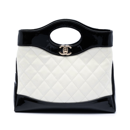 Chanel Mini Bicolor Quilted Patent 31 Shopping Bag