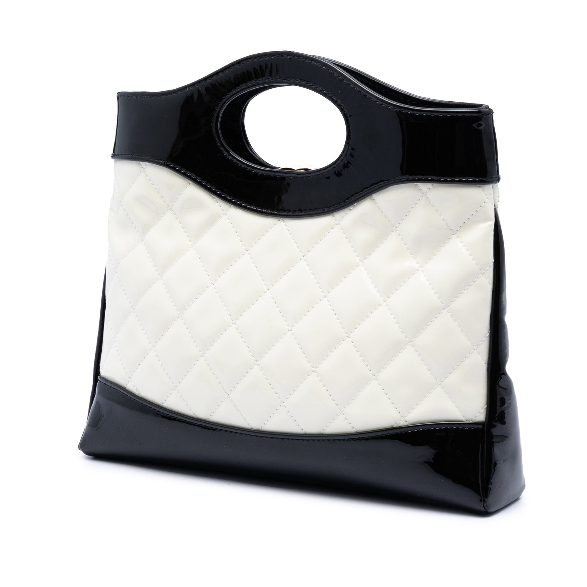Chanel Mini Bicolor Quilted Patent 31 Shopping Bag