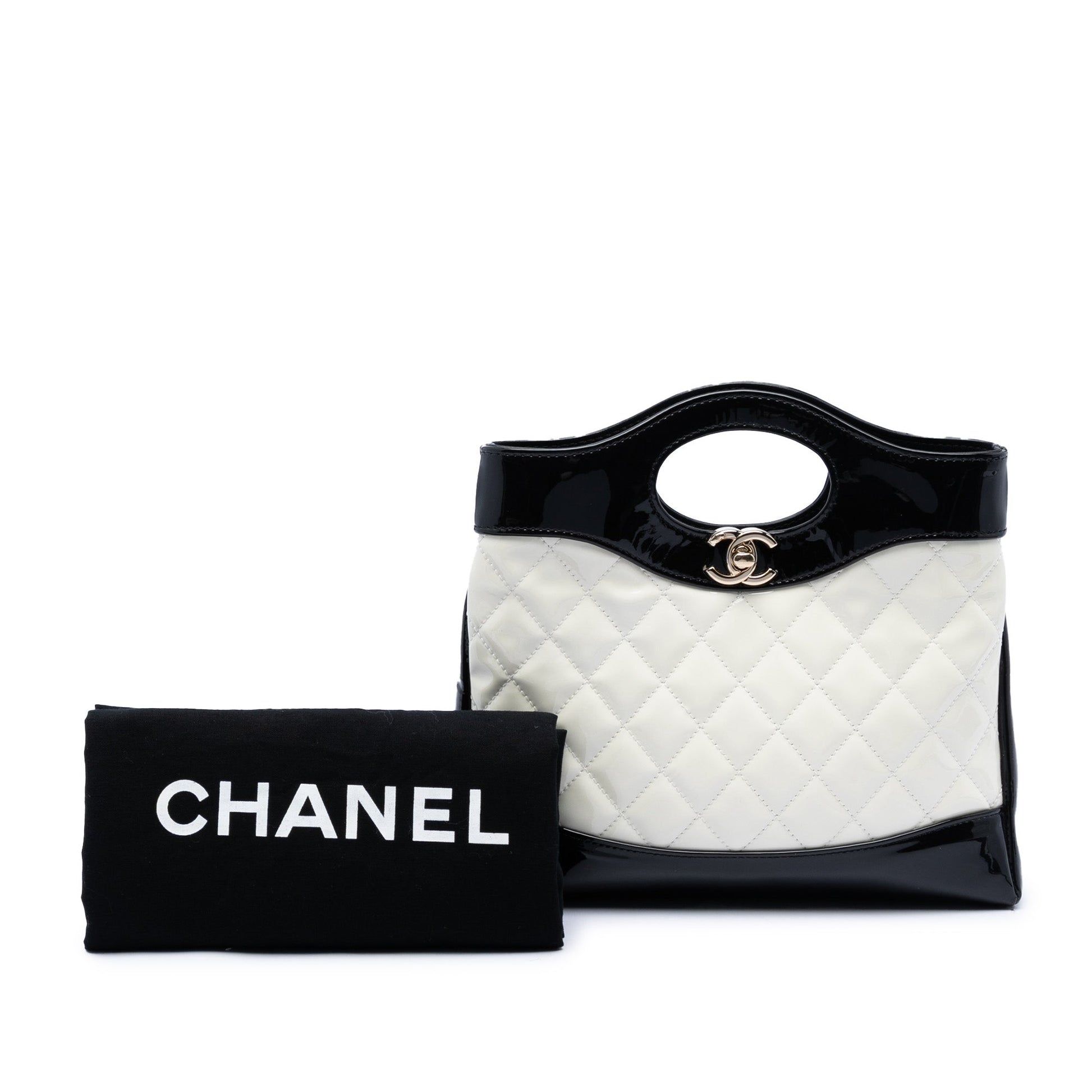 Chanel Mini Bicolor Quilted Patent 31 Shopping Bag
