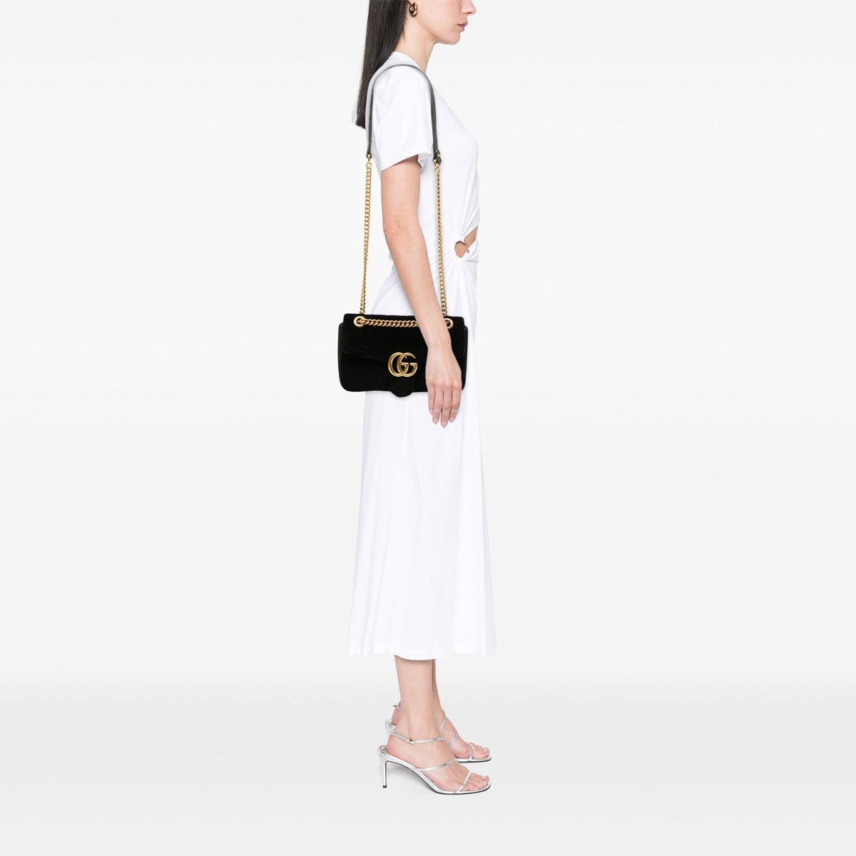 Gucci Medium GG Marmont Matelasse Velvet Shoulder Bag