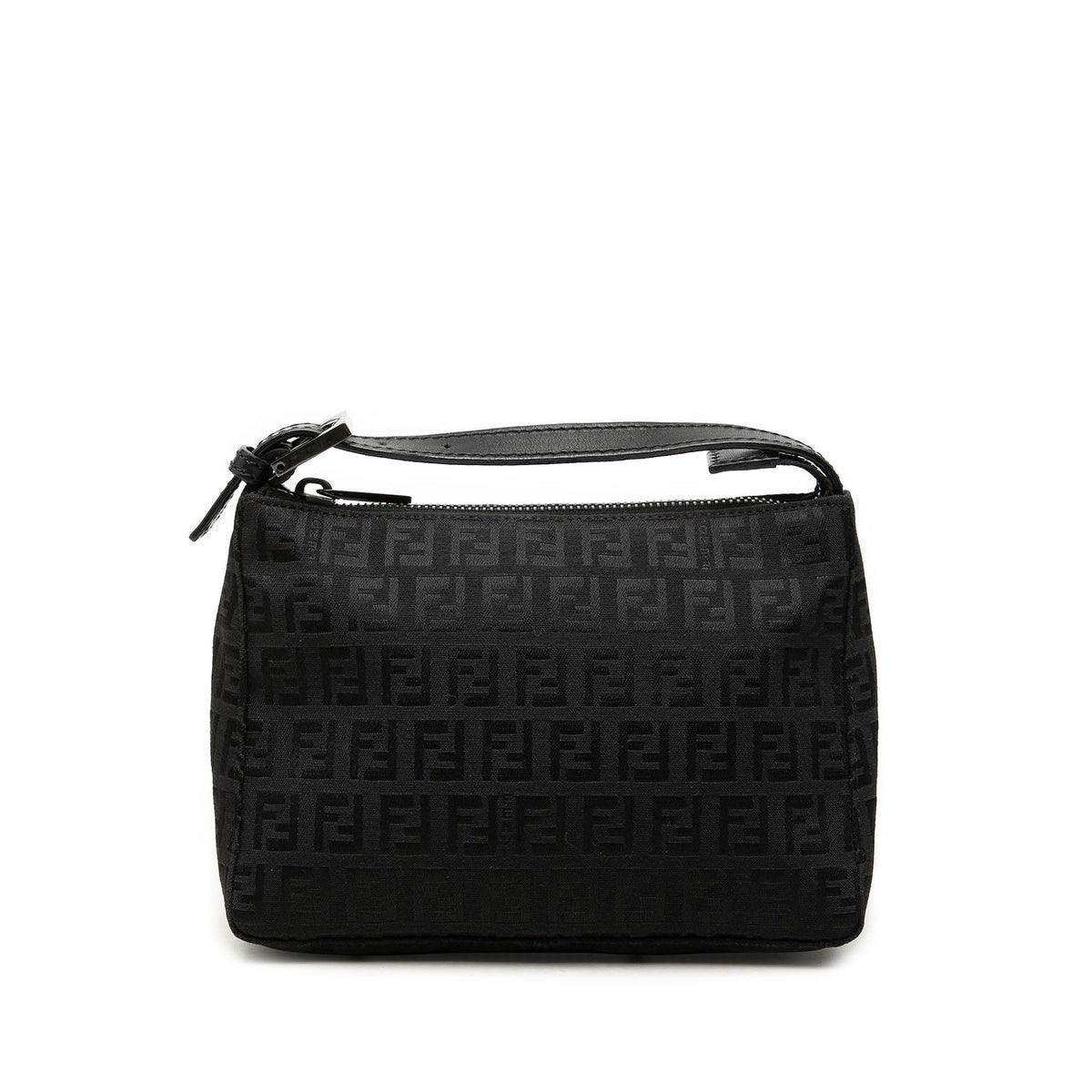 Fendi Zucchino Canvas Handbag — Black