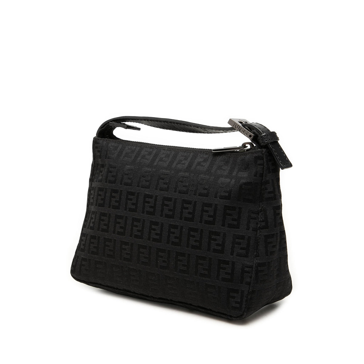Fendi Zucchino Canvas Handbag — Black