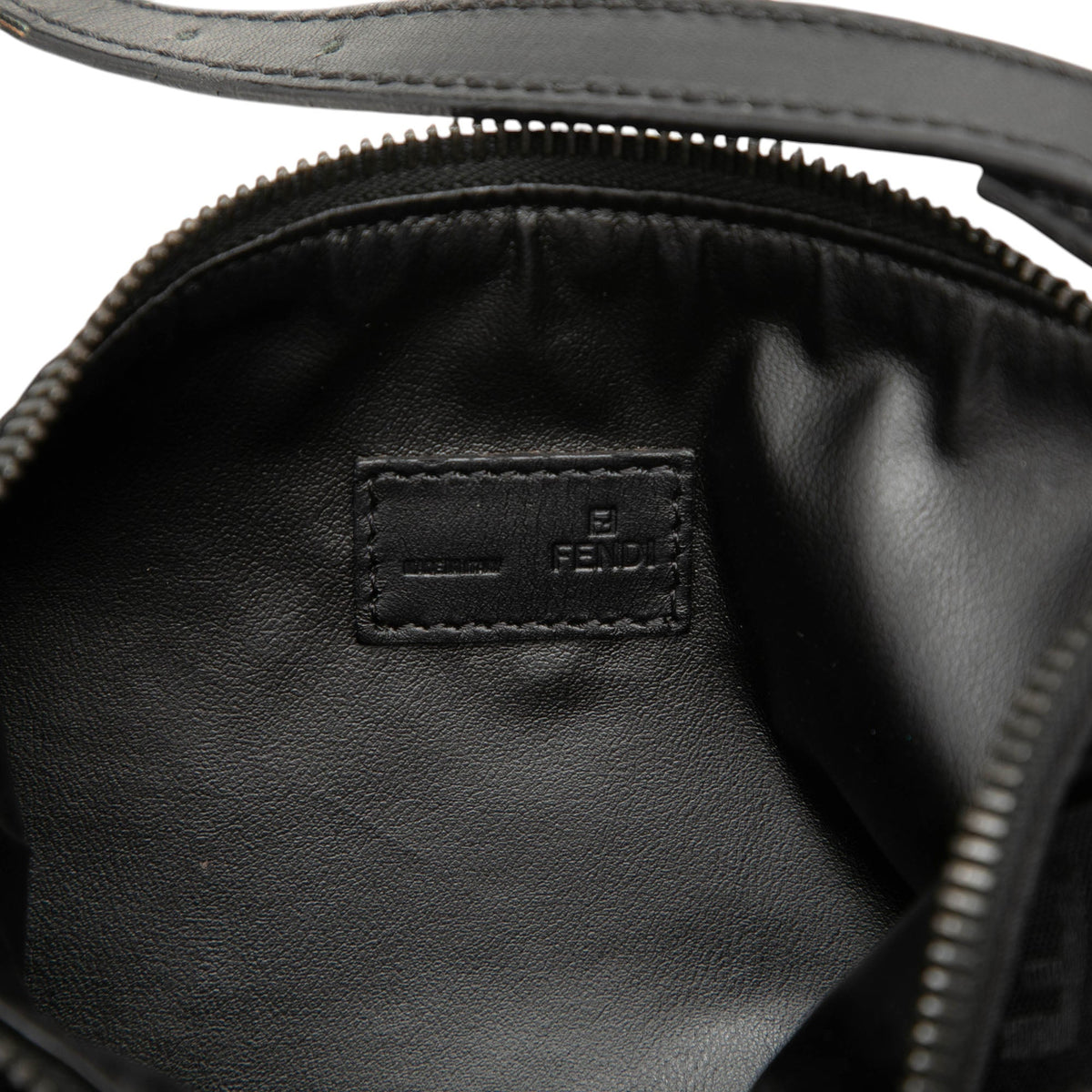 Fendi Zucchino Canvas Handbag — Black