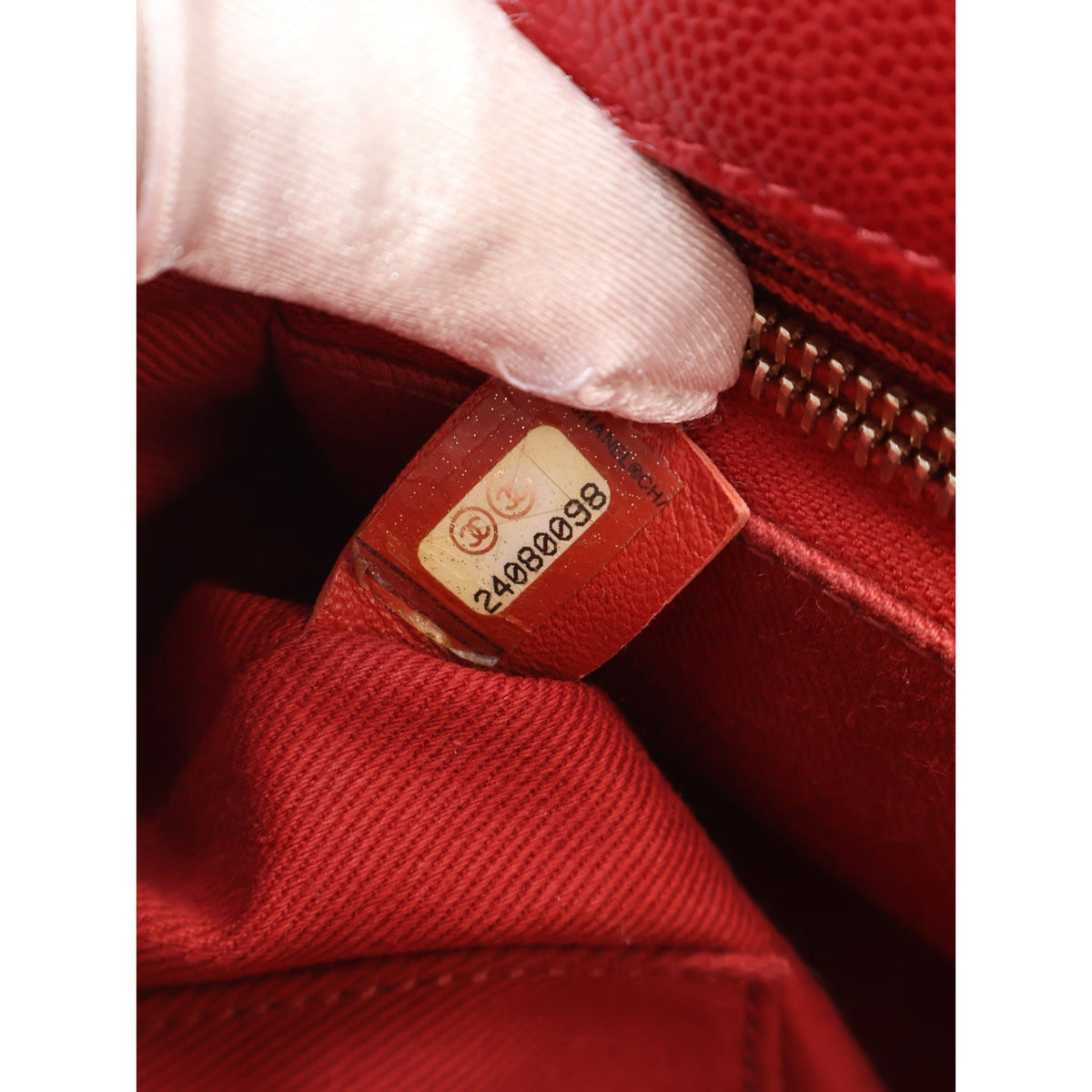 Chanel Small Quilted Caviar Coco Top Handle Bag — Red