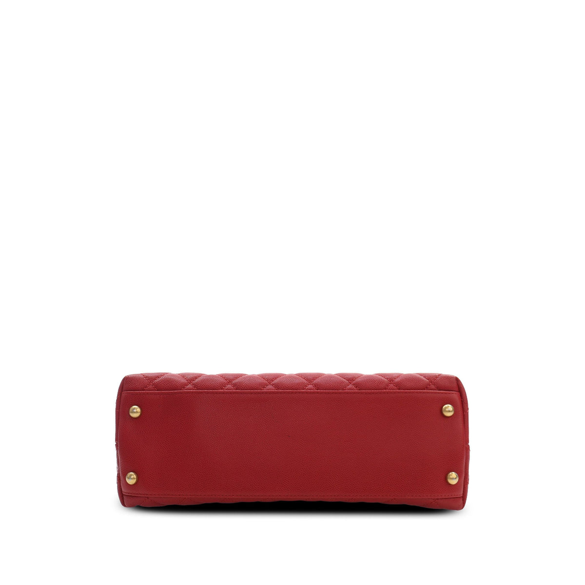 Chanel Small Quilted Caviar Coco Top Handle Bag — Red