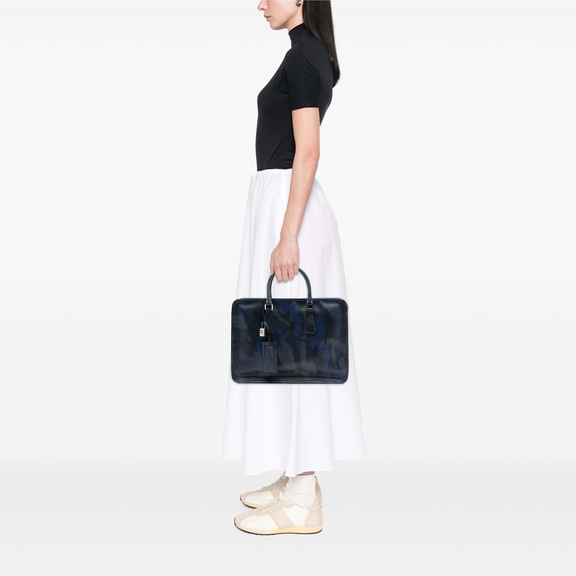 Prada Saffiano Camouflage Print Briefcase
