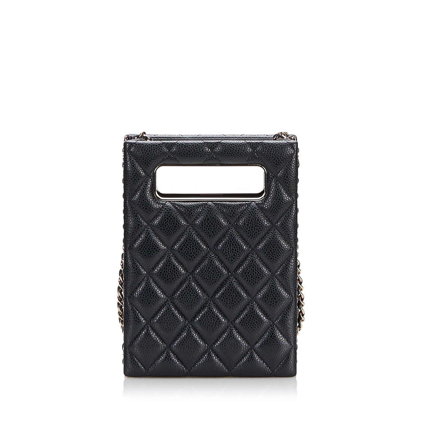 Chanel Mini Caviar Chain Around Cut Out Evening Bag