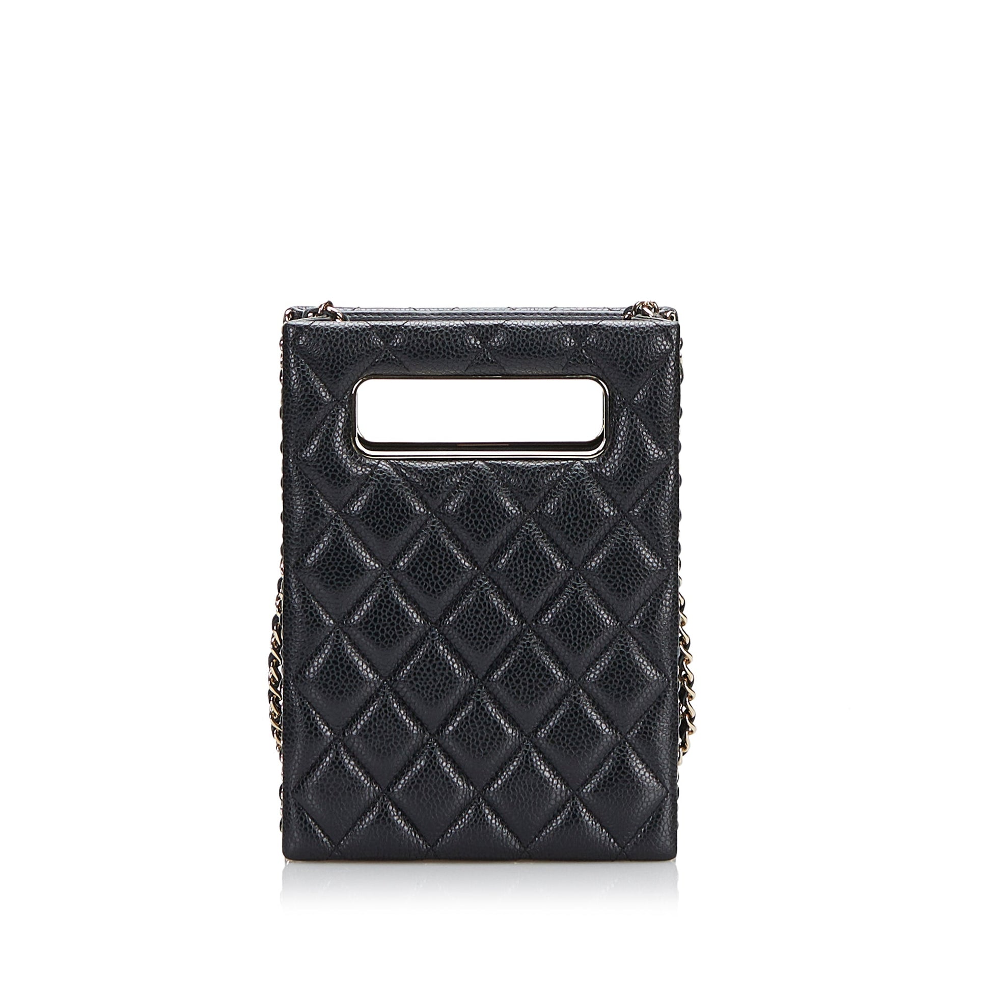 Chanel Mini Caviar Chain Around Cut Out Evening Bag