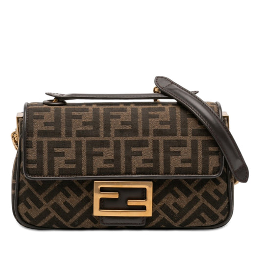 Fendi Zucca Canvas Chain Midi Baguette