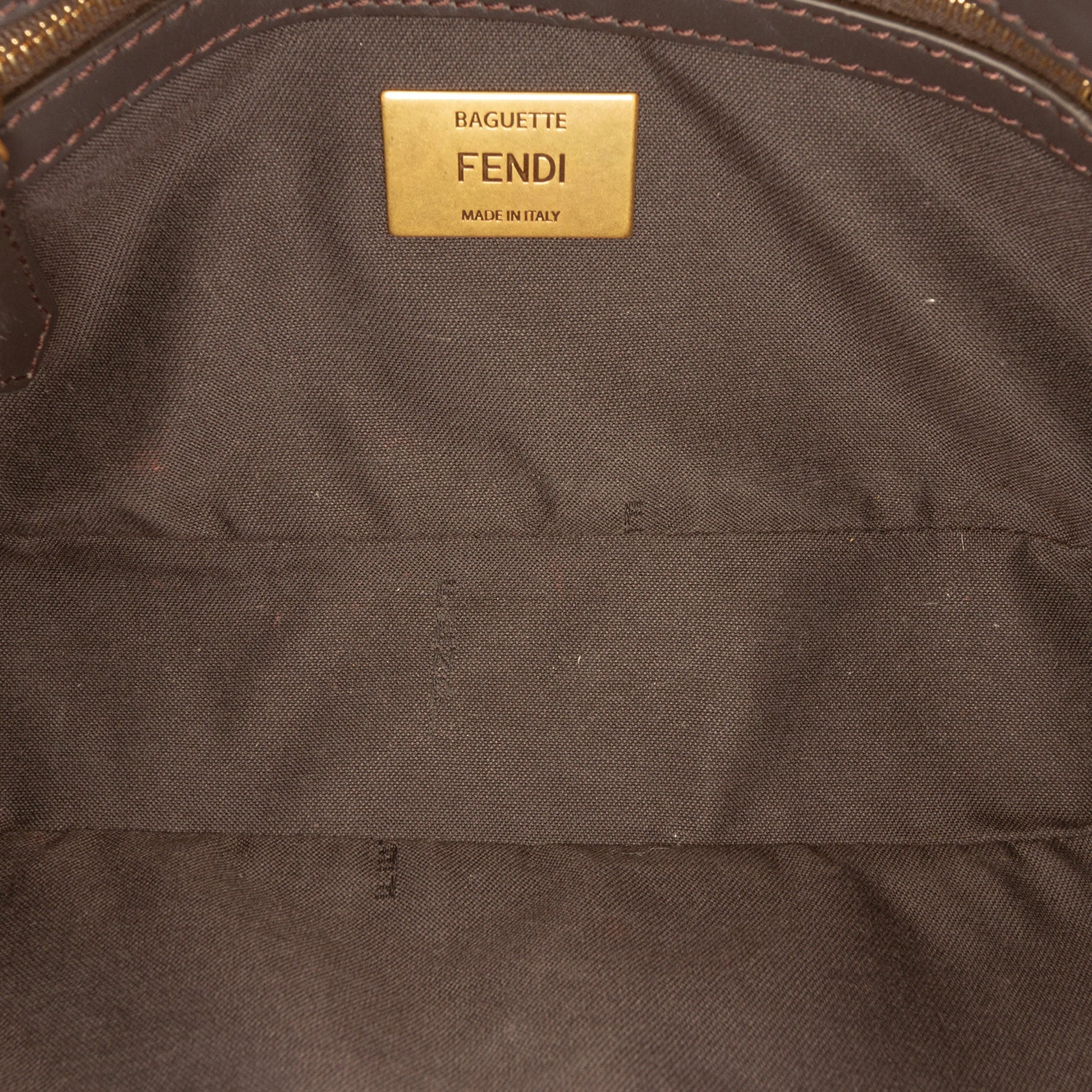 Fendi Zucca Canvas Chain Midi Baguette