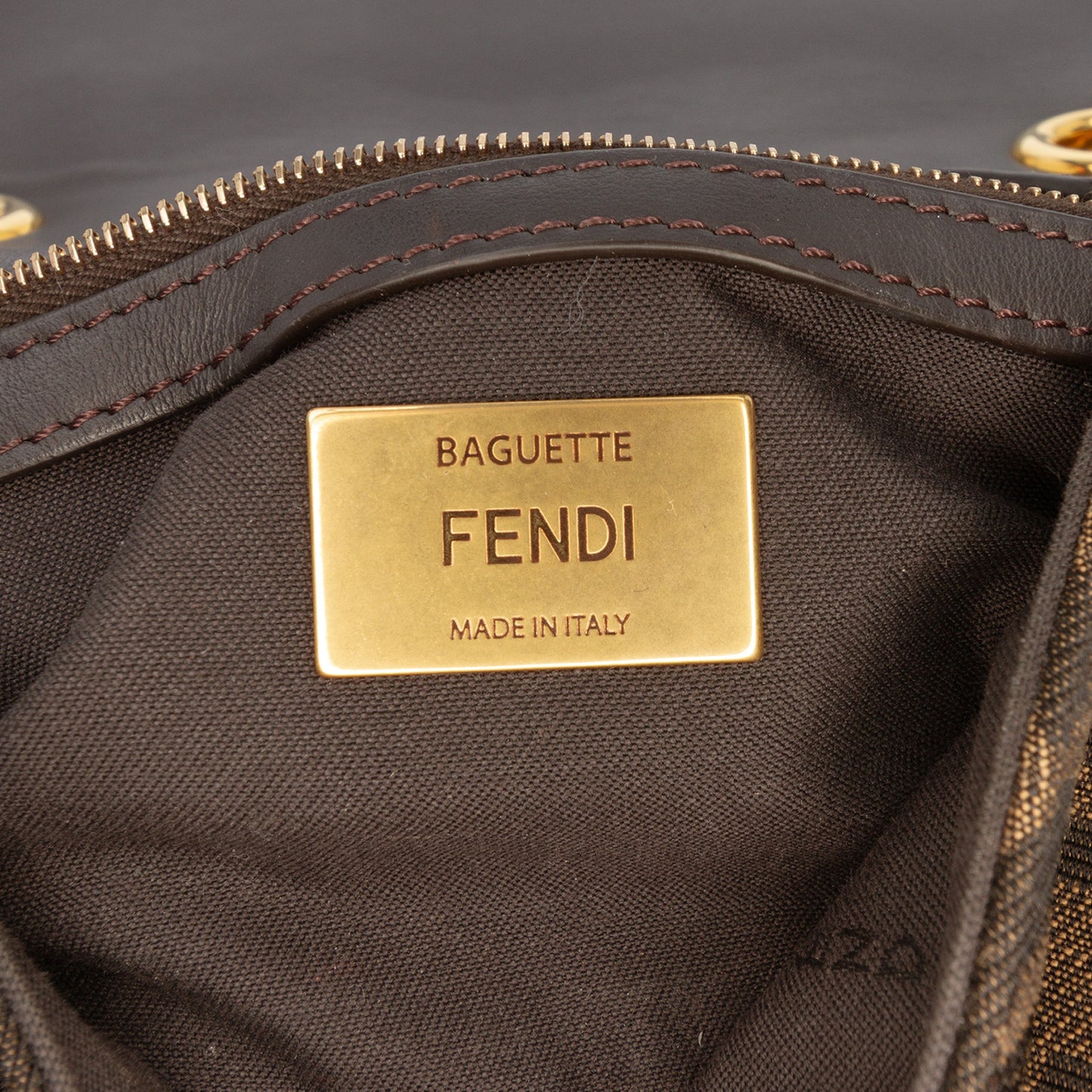 Fendi Zucca Canvas Chain Midi Baguette