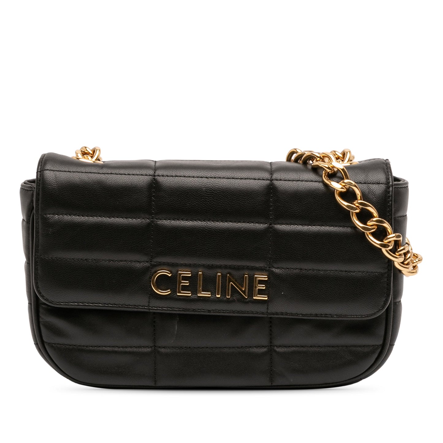 Celine Matelasse Goatskin Monochrome Chain Shoulder Bag