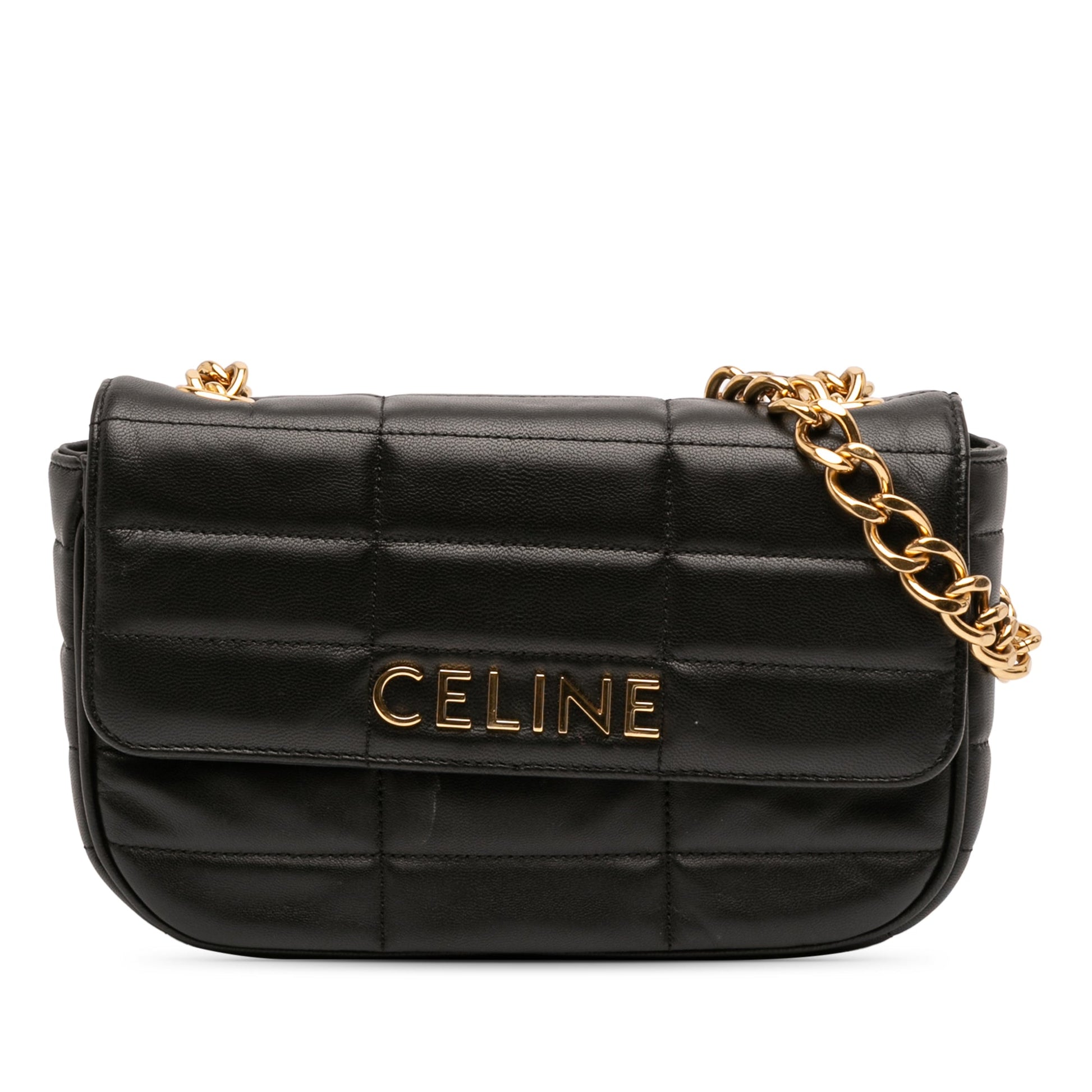 Celine Matelasse Goatskin Monochrome Chain Shoulder Bag