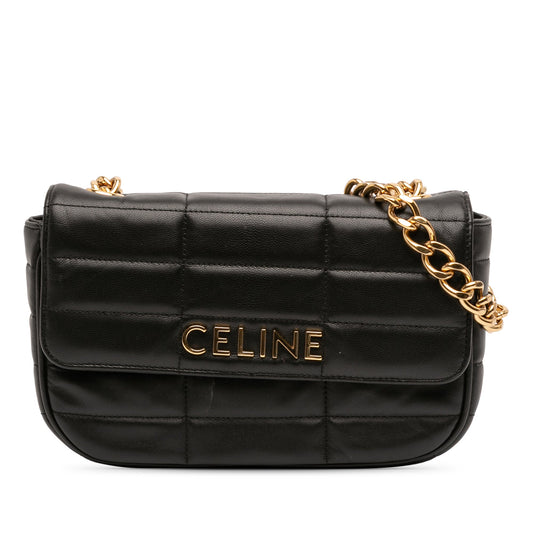 Celine Matelasse Goatskin Monochrome Chain Shoulder Bag