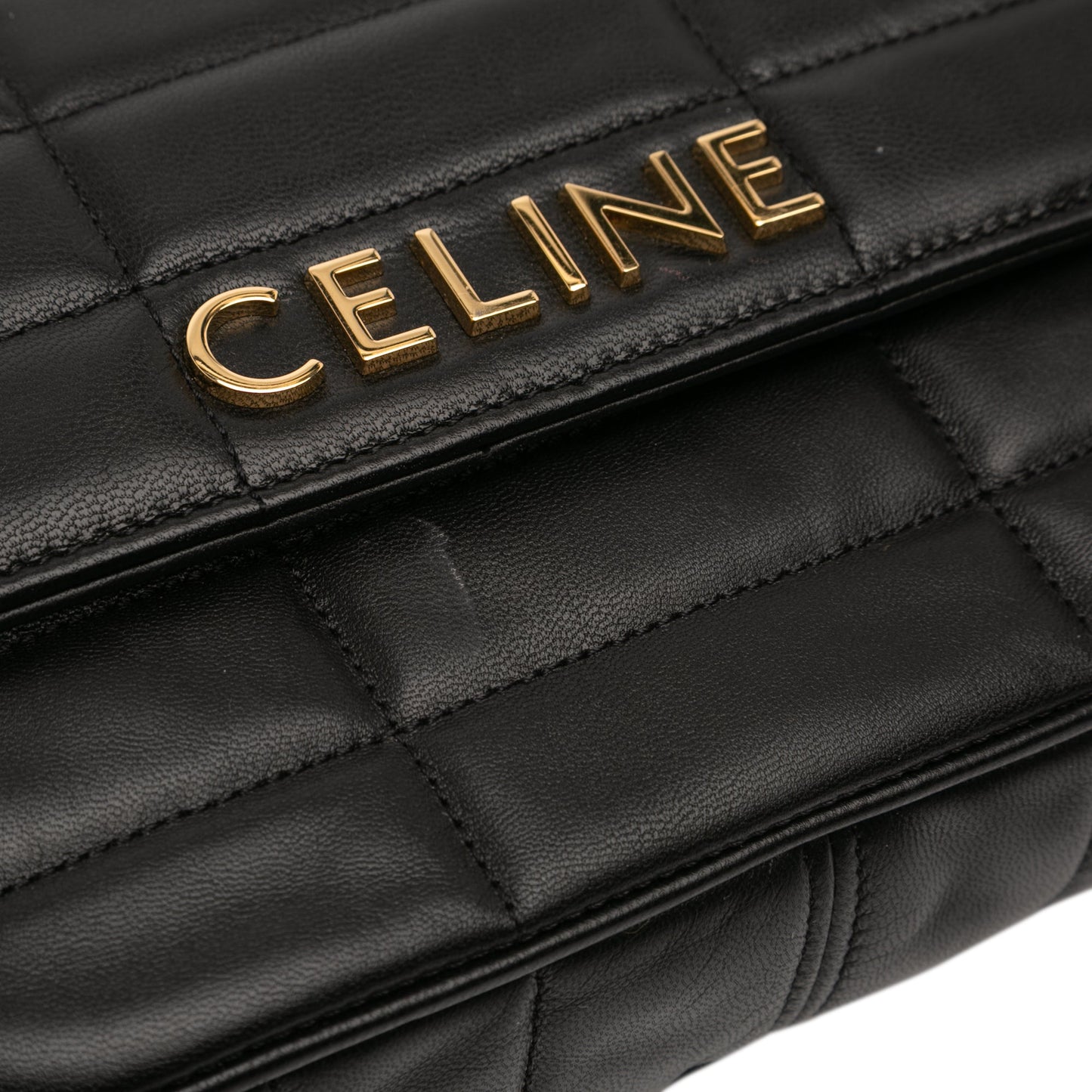 Celine Matelasse Goatskin Monochrome Chain Shoulder Bag