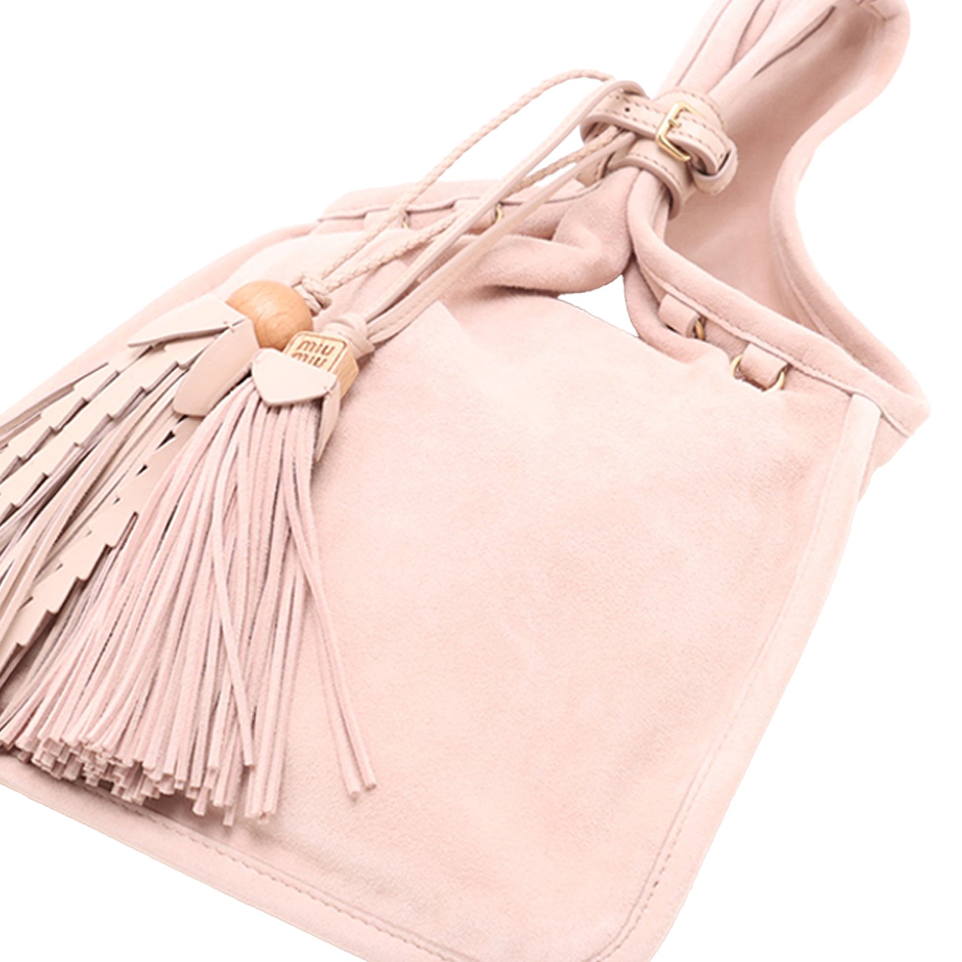 Miu Miu Tassel Suede Tote