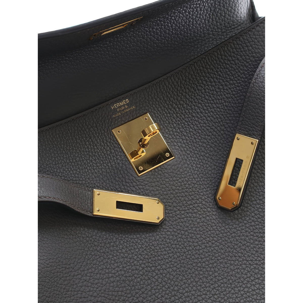 Hermès Togo Kelly II Retourne 28 — Gray