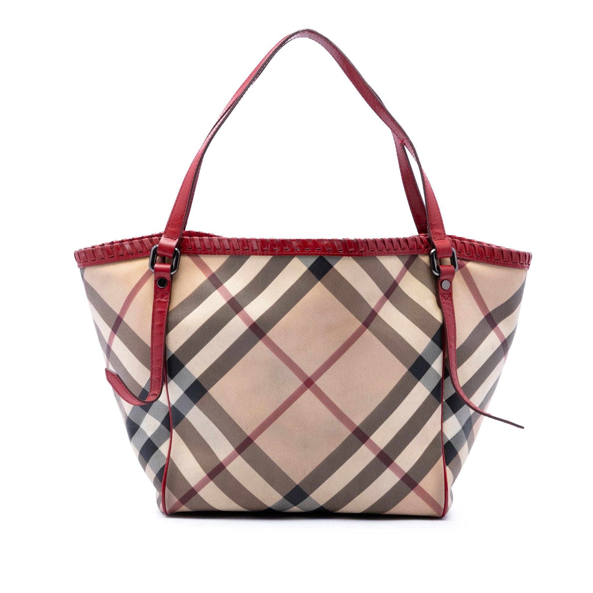 Burberry Supernova Check Coated Canvas Whipstitch Tote