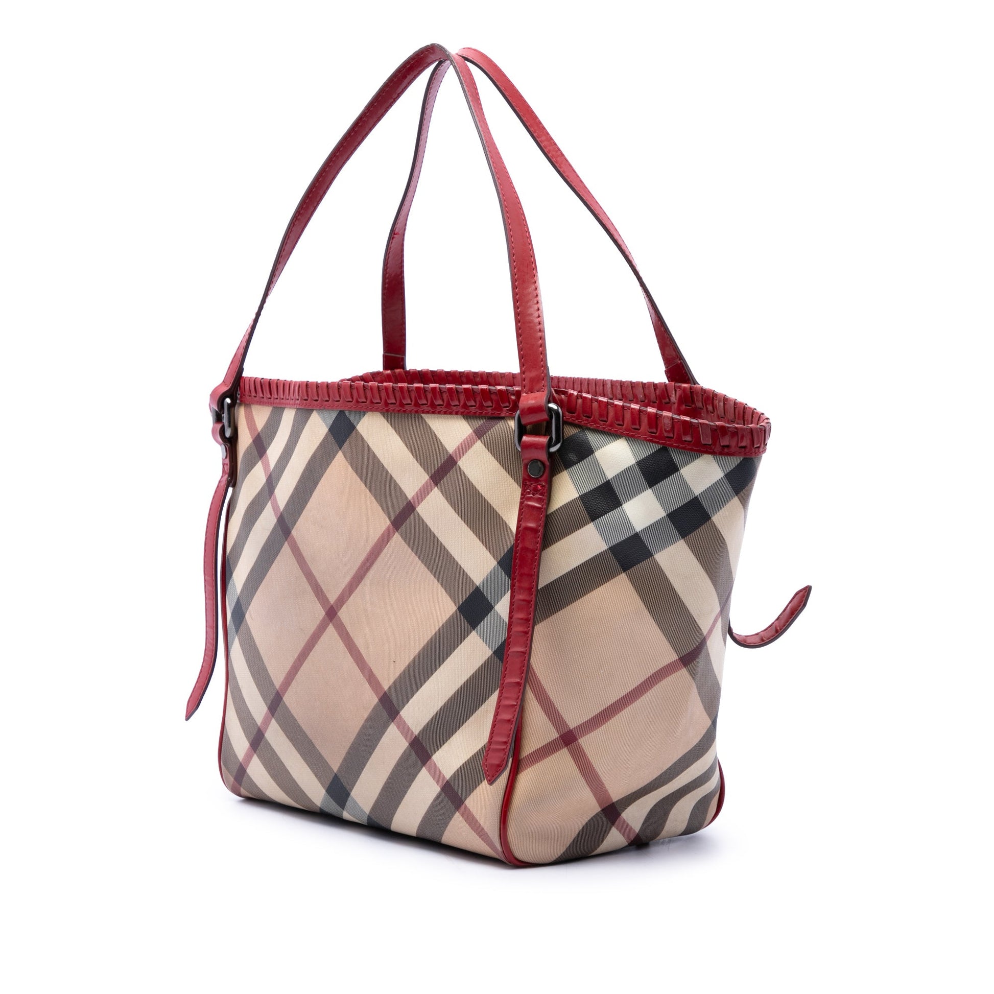 Burberry Supernova Check Coated Canvas Whipstitch Tote