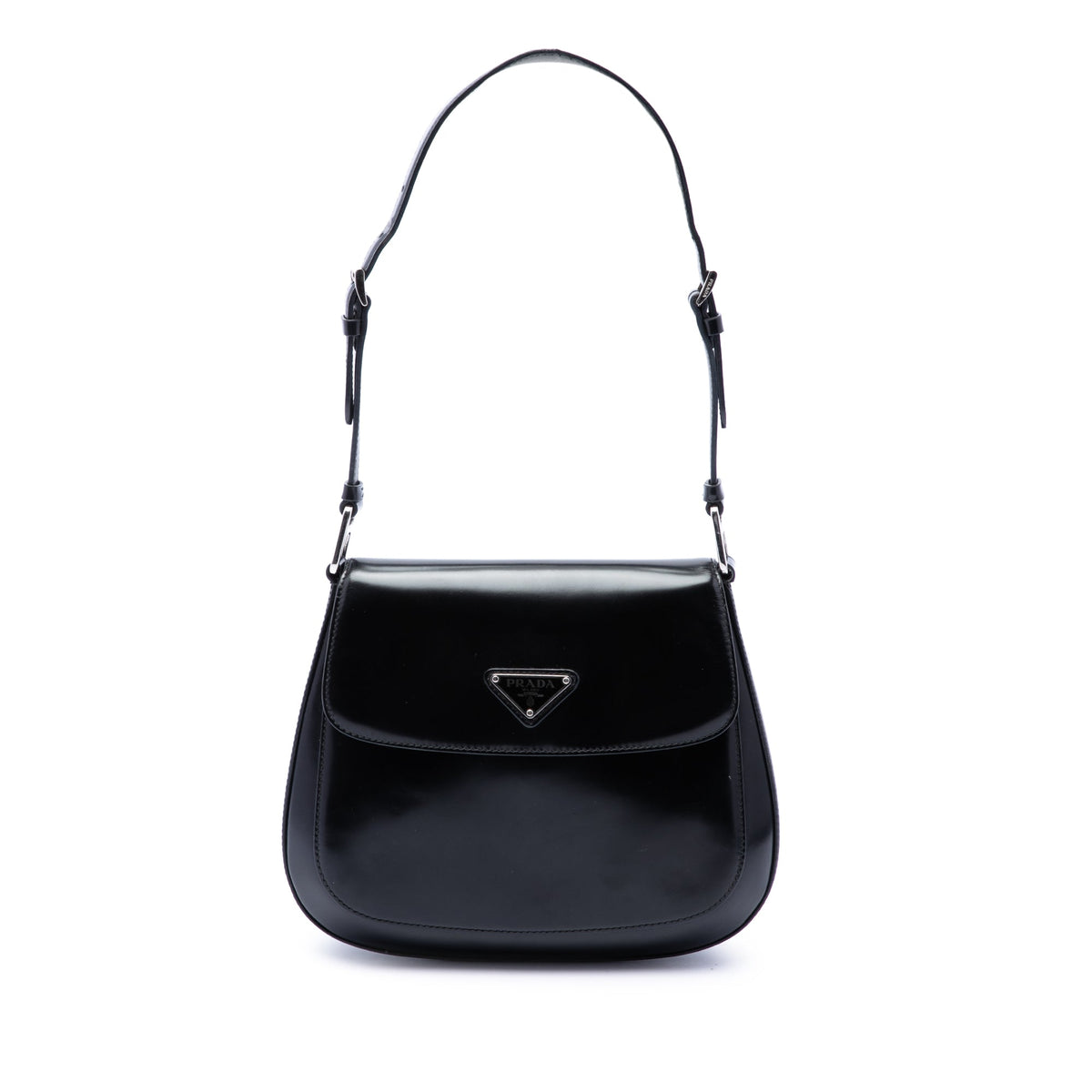 Prada Medium Spazzolato Leather Cleo Flap Shoulder Bag